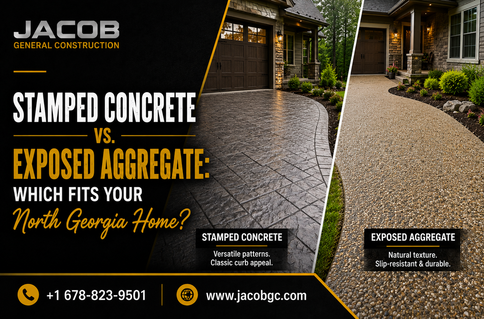 Stamped Concrete vs. Exposed Aggregate: Which Fits Your North Georgia Home?